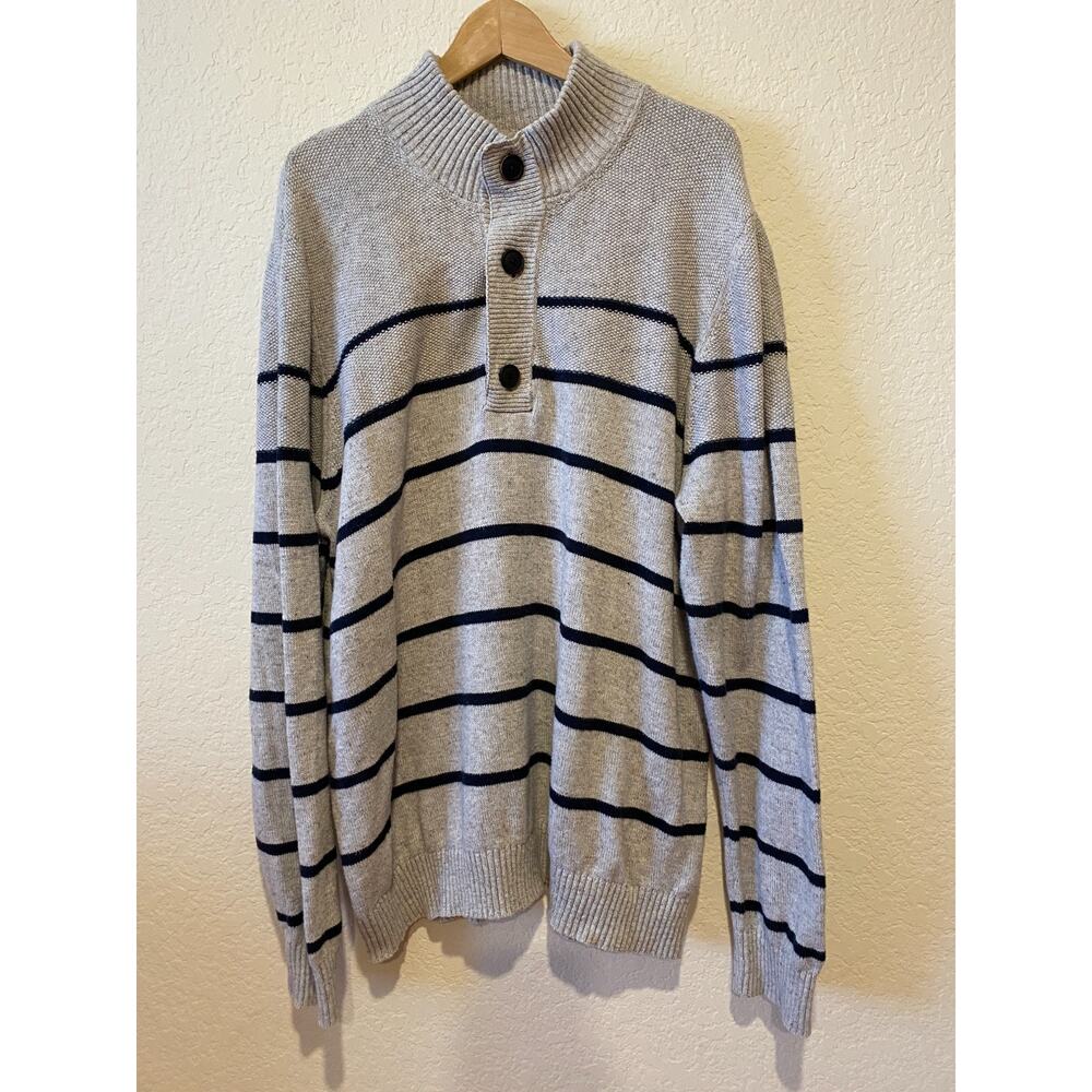 Fat Face Knit Henley Sweater Size 3XL Chunky‎ Thick Preppy Coastal Beach Cotton